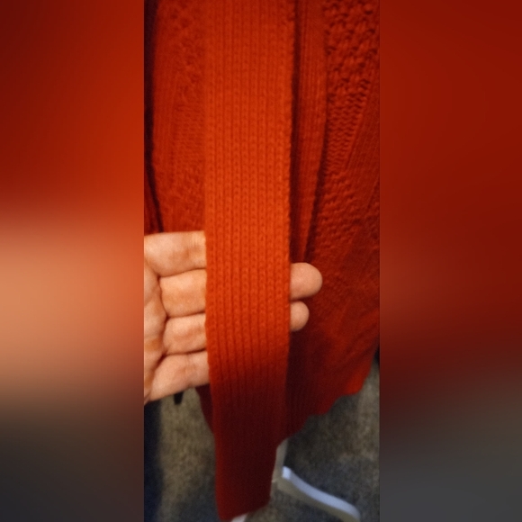 Redish orange Belted Sweater Dress Size L - Picture 9 of 11